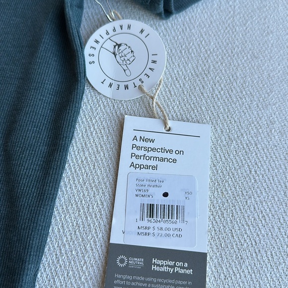 Vuori Pose Fitted Tee - Stone Heather size XS - Picture 3 of 8